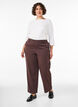 Hoogtailleerde pantalon met rechte pasvorm, Bruin, Model image number 0