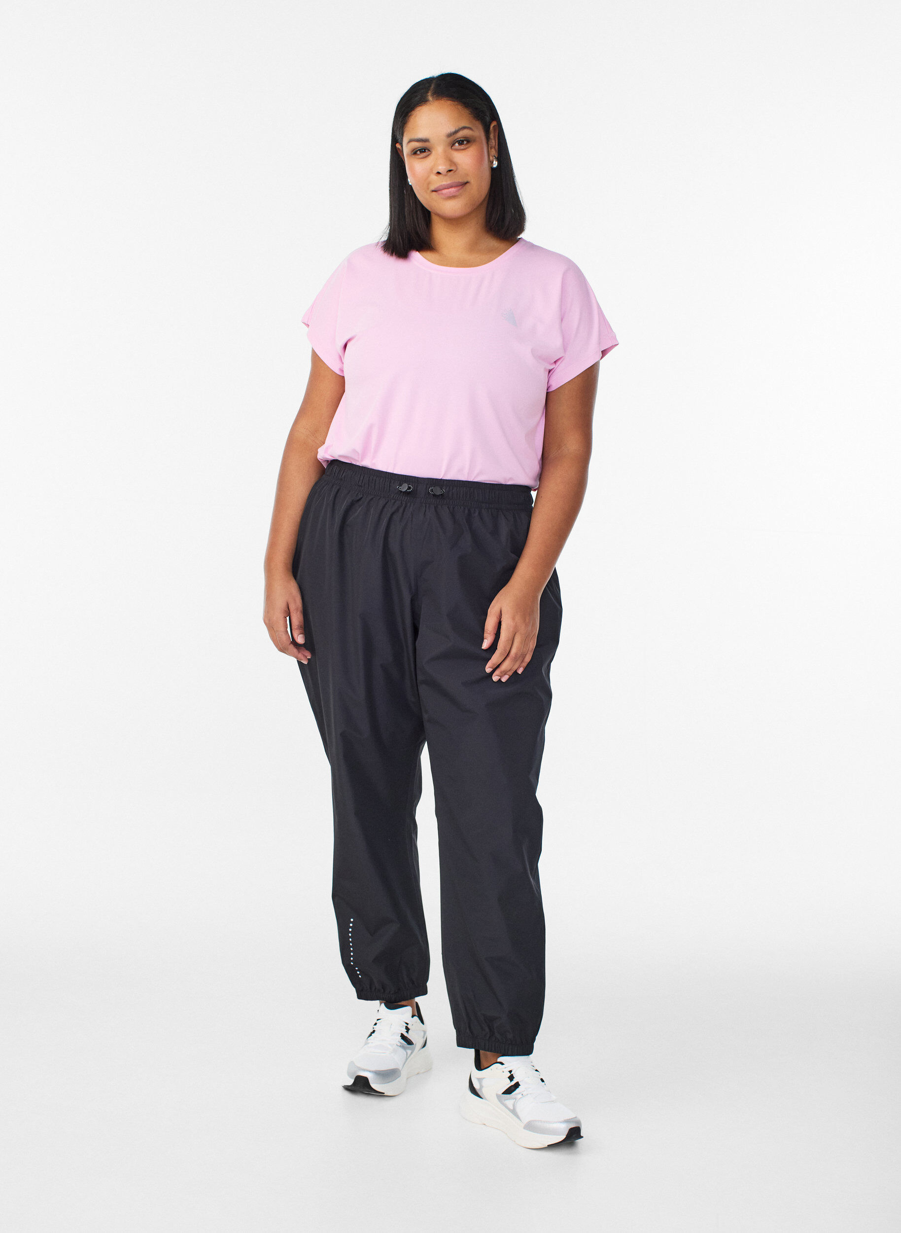 Zizzi Regenbroek met reflectoren, Zwart, Model image number 1