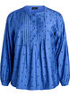 Blouse met lange mouwen en stippen, Blauw, Packshot image number 0