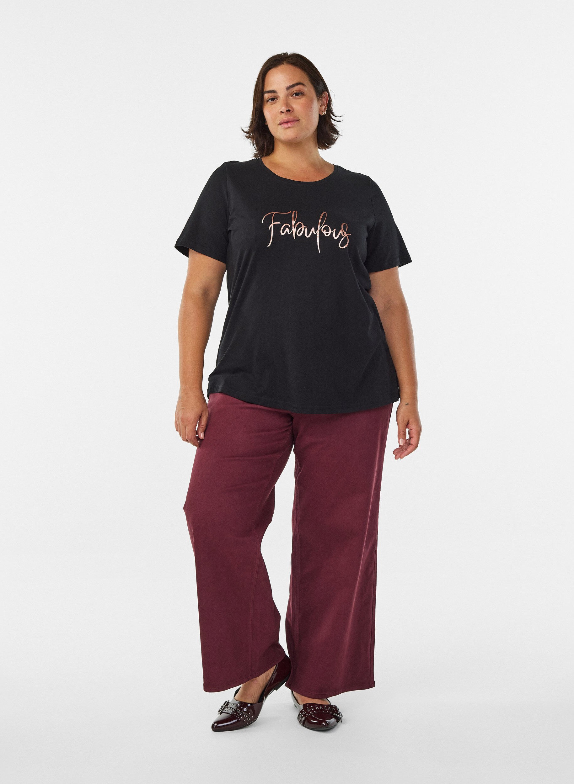 ZizziT-shirt met print, Zwart, Model image number 1