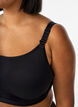 Sportbeha met hoge ondersteuning, beugels en gewatteerde bandjes, Zwart, Model image number 3