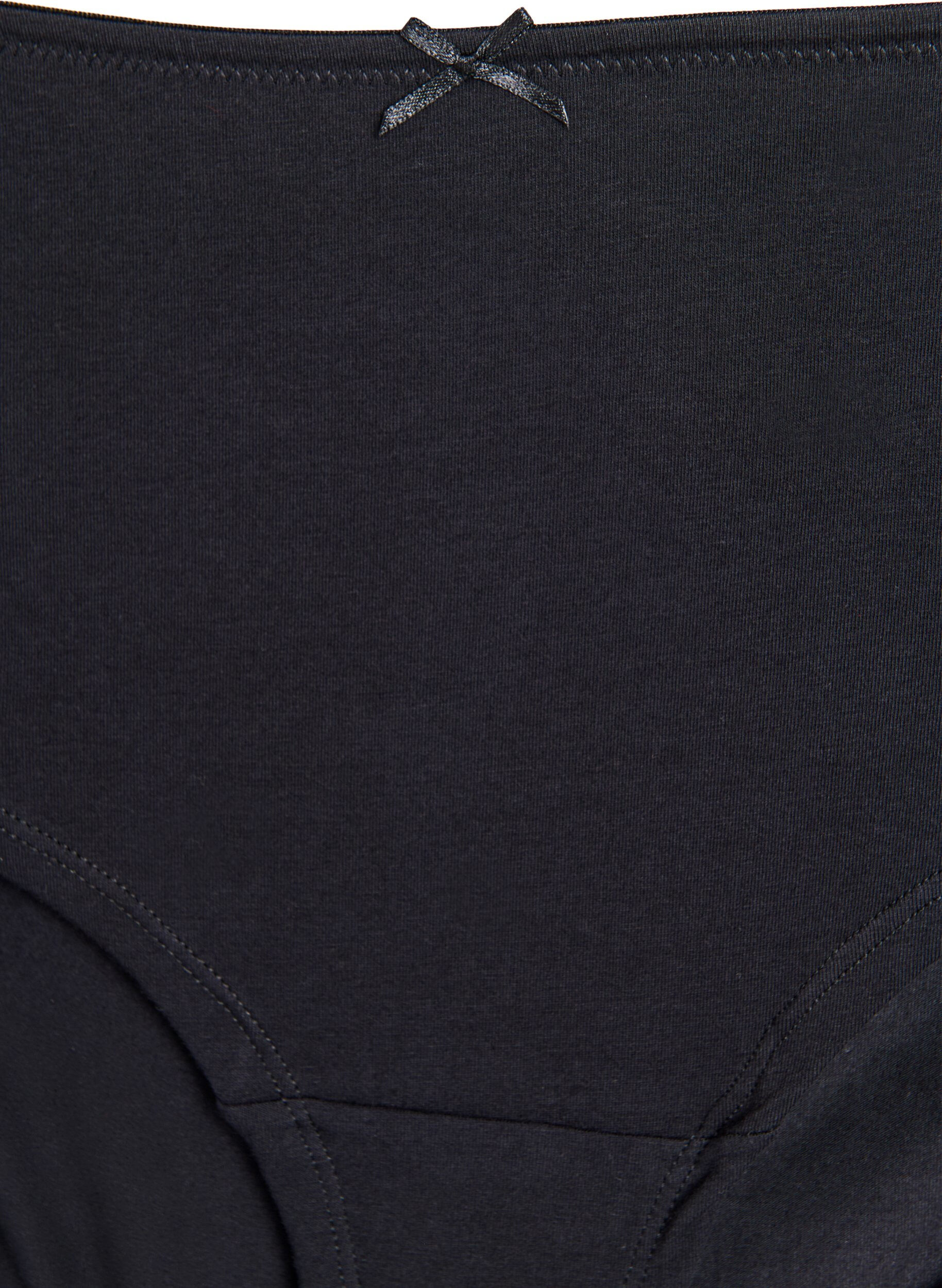 Zizzi Set van 3 hipster slips met kanten rand, Zwart, Packshot image number 3