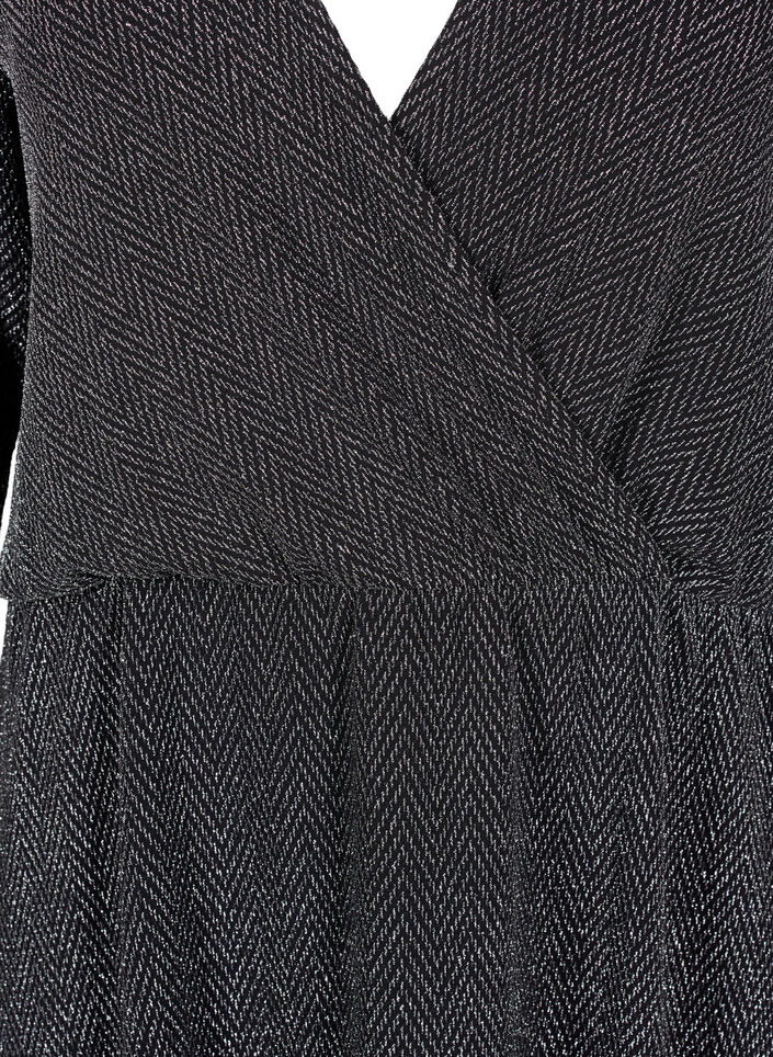 Glitterjurk met zigzagpatroon, Silver ZigZagShimmer, Packshot image number 2