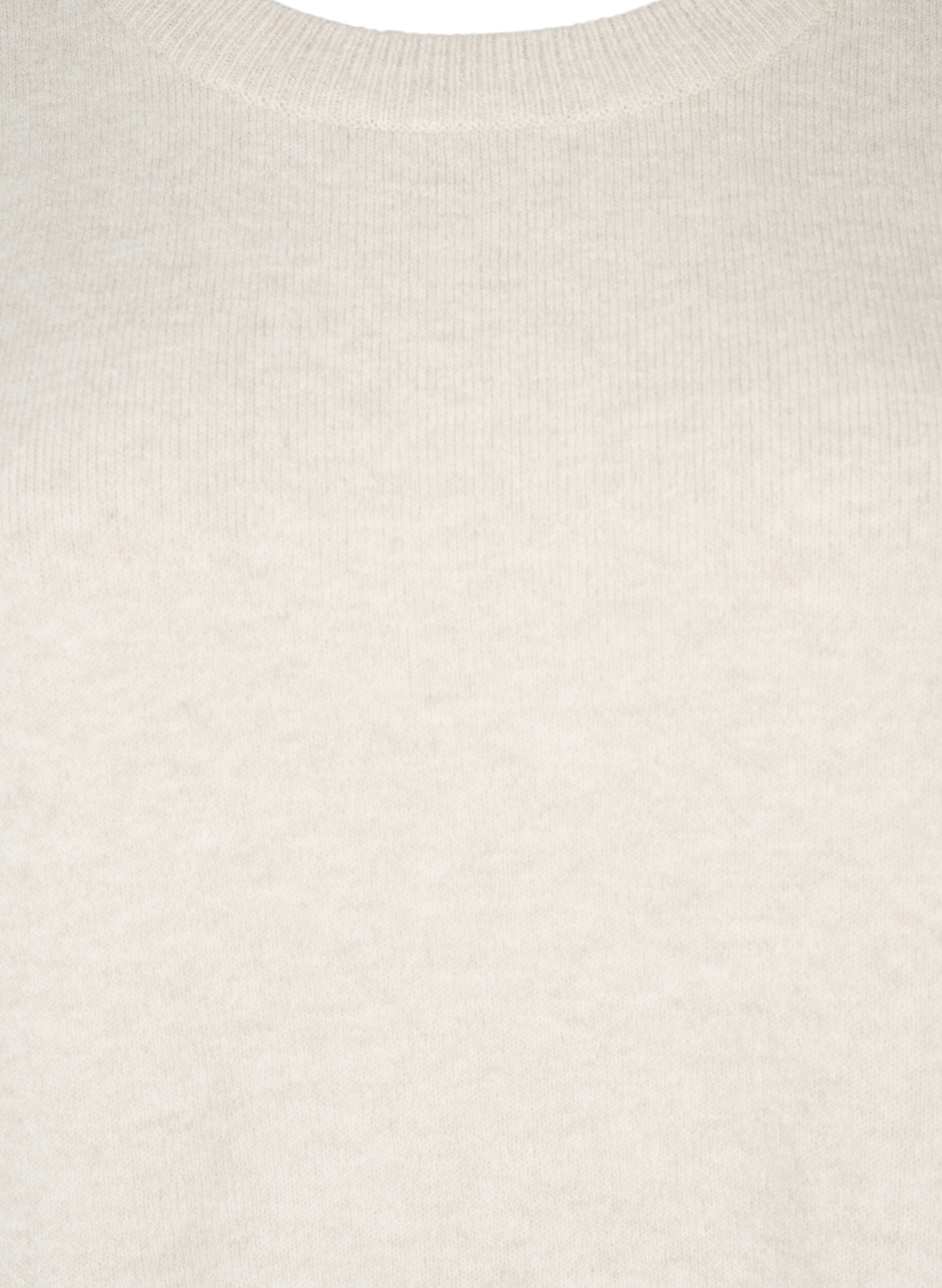 Zizzi Trui met lange mouwen en een ronde hals	, Pumice Stone Mel., Packshot image number 2