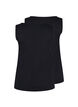 2-pack basic tanktops in rib, Black/Black, Packshot image number 1