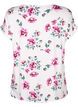 Viscose blouse met korte mouwen en bloemen, White Pink AOP, Packshot image number 1
