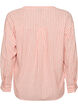 Blouse in linnen en viscose met V-hals, Oranje, Packshot image number 1