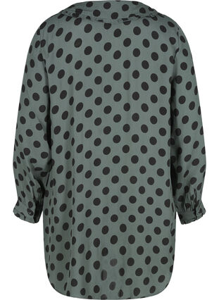 Lange viscose blouse met stippen, Thyme Dot, Packshot image number 1