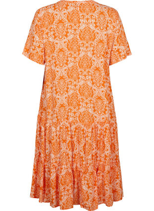 Viscose jurk met korte mouwen en print, Exuberance Oriental, Packshot image number 1