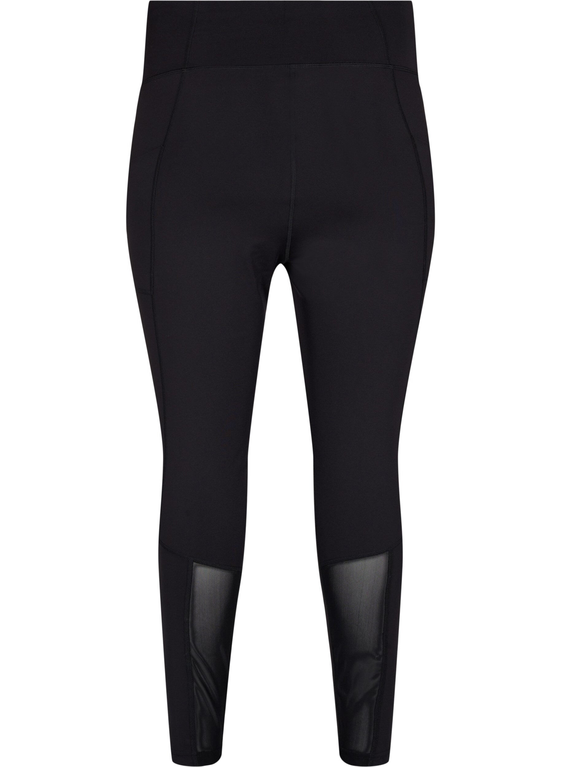 Zizzi CORE, POCKET TIGHTS - Sport legging met mesh, Black, Packshot image number 1
