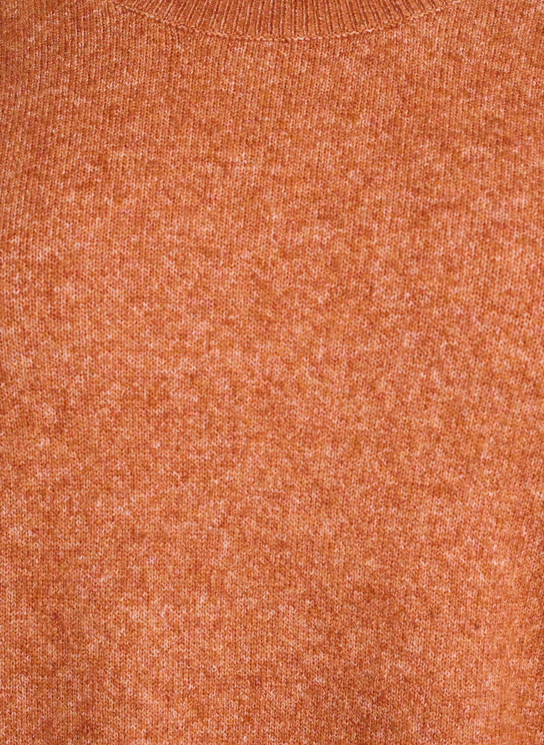 ZizziLosvallende gebreide trui met opvallende naden, Oranje, Packshot image number 2
