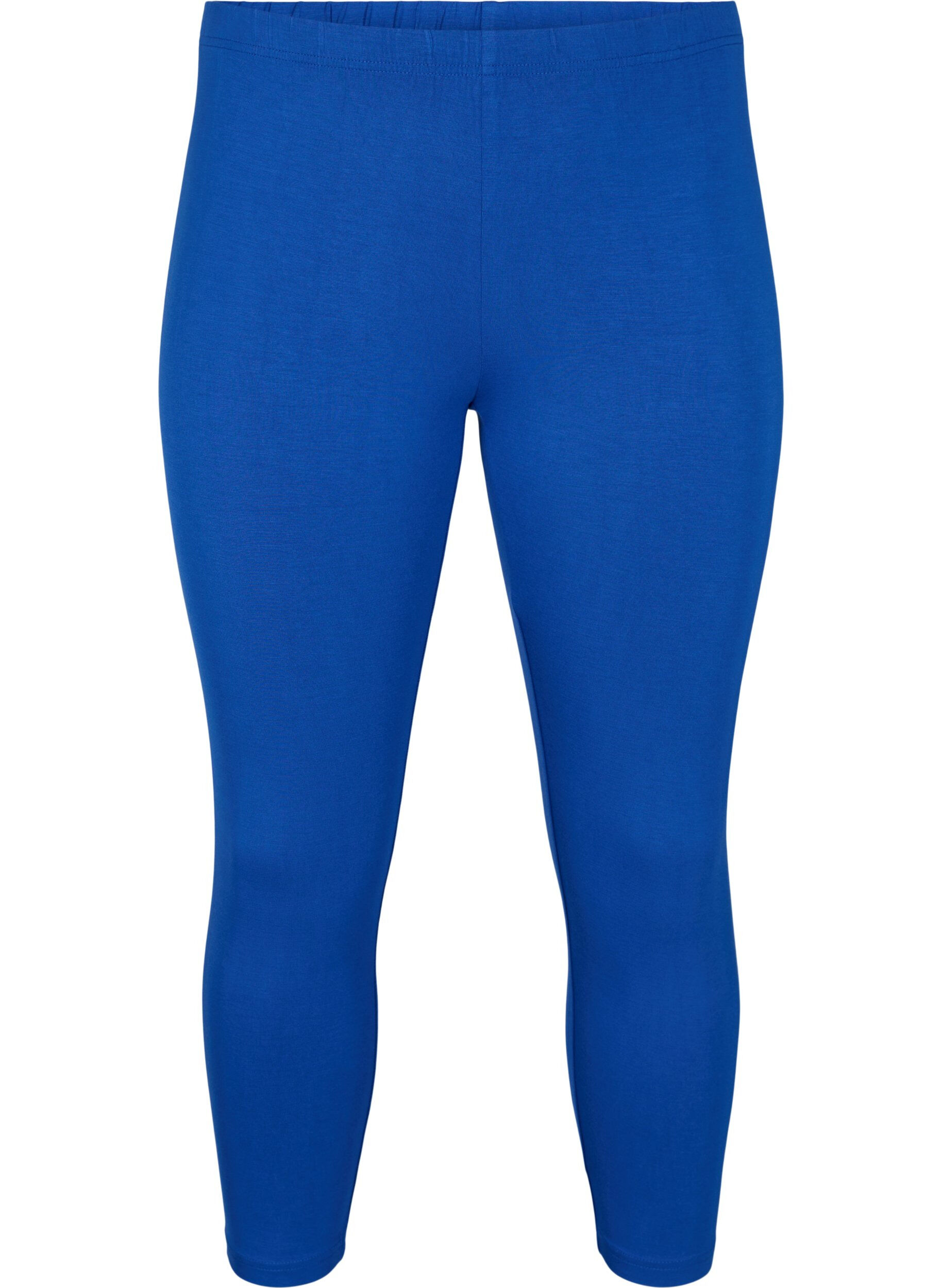 Zizzi Basic 3/4 legging in viscose, Blauw, Packshot image number 0