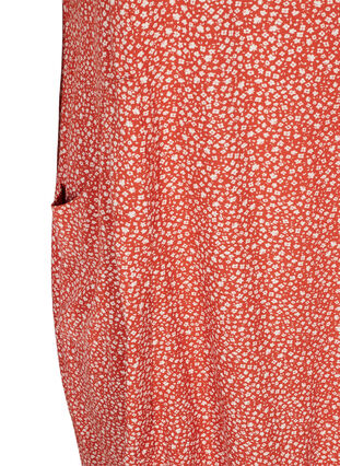 Viscose jurk met print en korte mouwen , Burned Ditsy Flower, Packshot image number 3