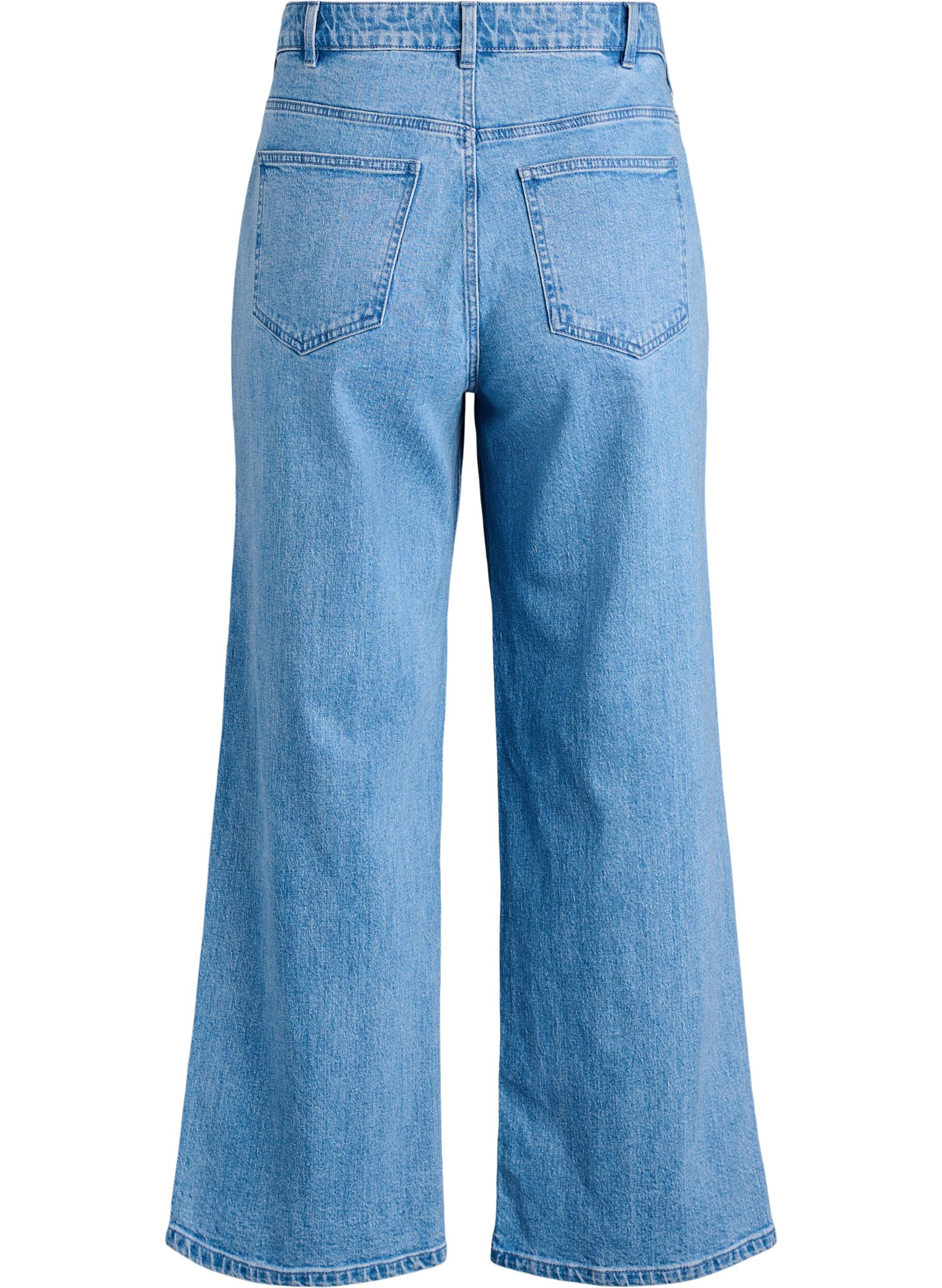 Zizzi Wide-leg jeans met hoge taille, Blauw, Packshot image number 1