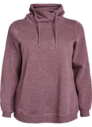 FLASH - Sweatshirt met hoge kraag en zakken, Rood