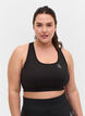 Sporttop met effen kleur en gekruiste rug, Black, Model image number 0