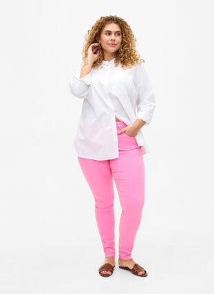Super slim fit Amy jeans met hoge taille, Rosebloom, Model image number 3