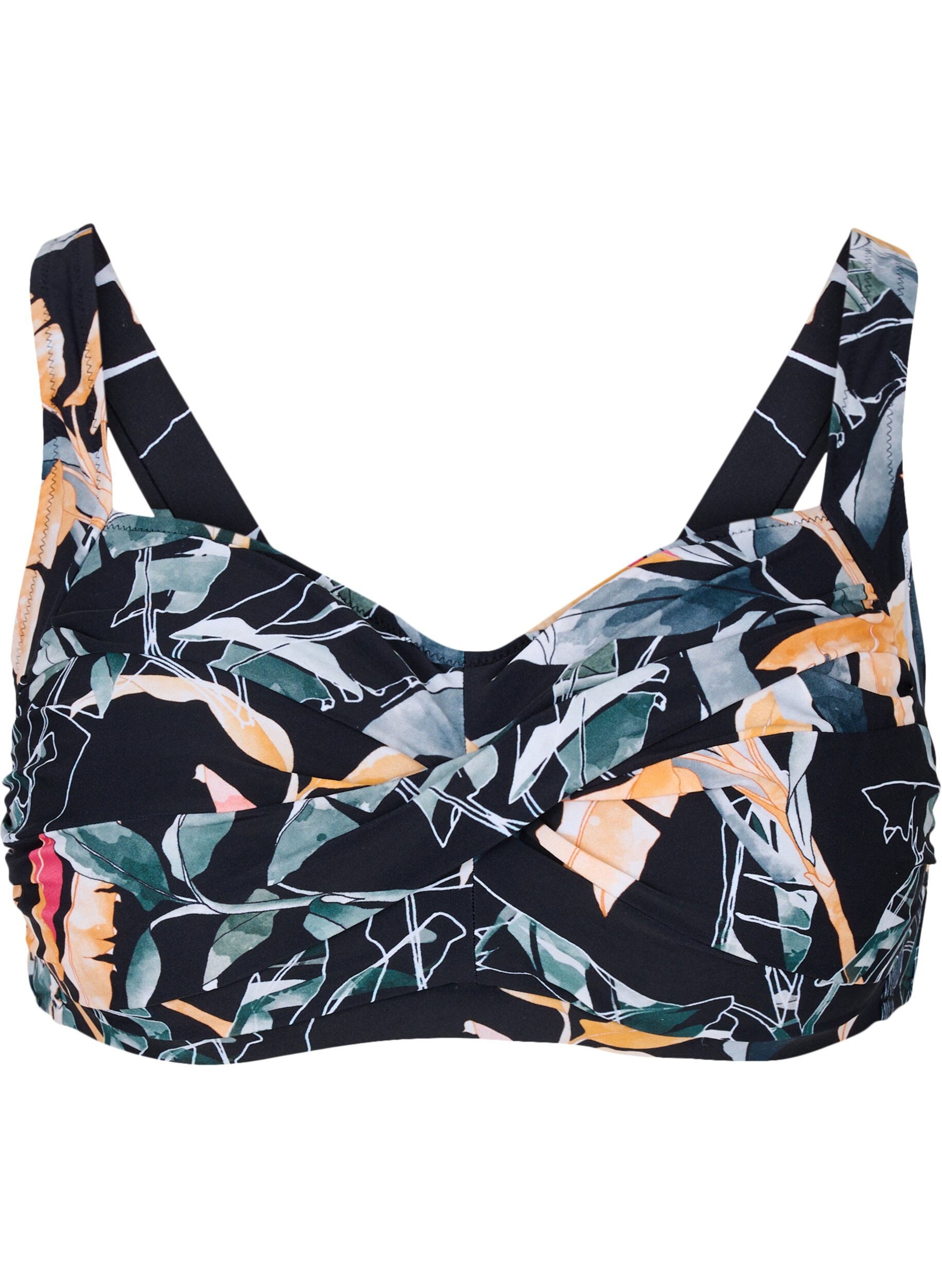 Zizzi Bikinitop met print, Leaf Print, Packshot image number 0