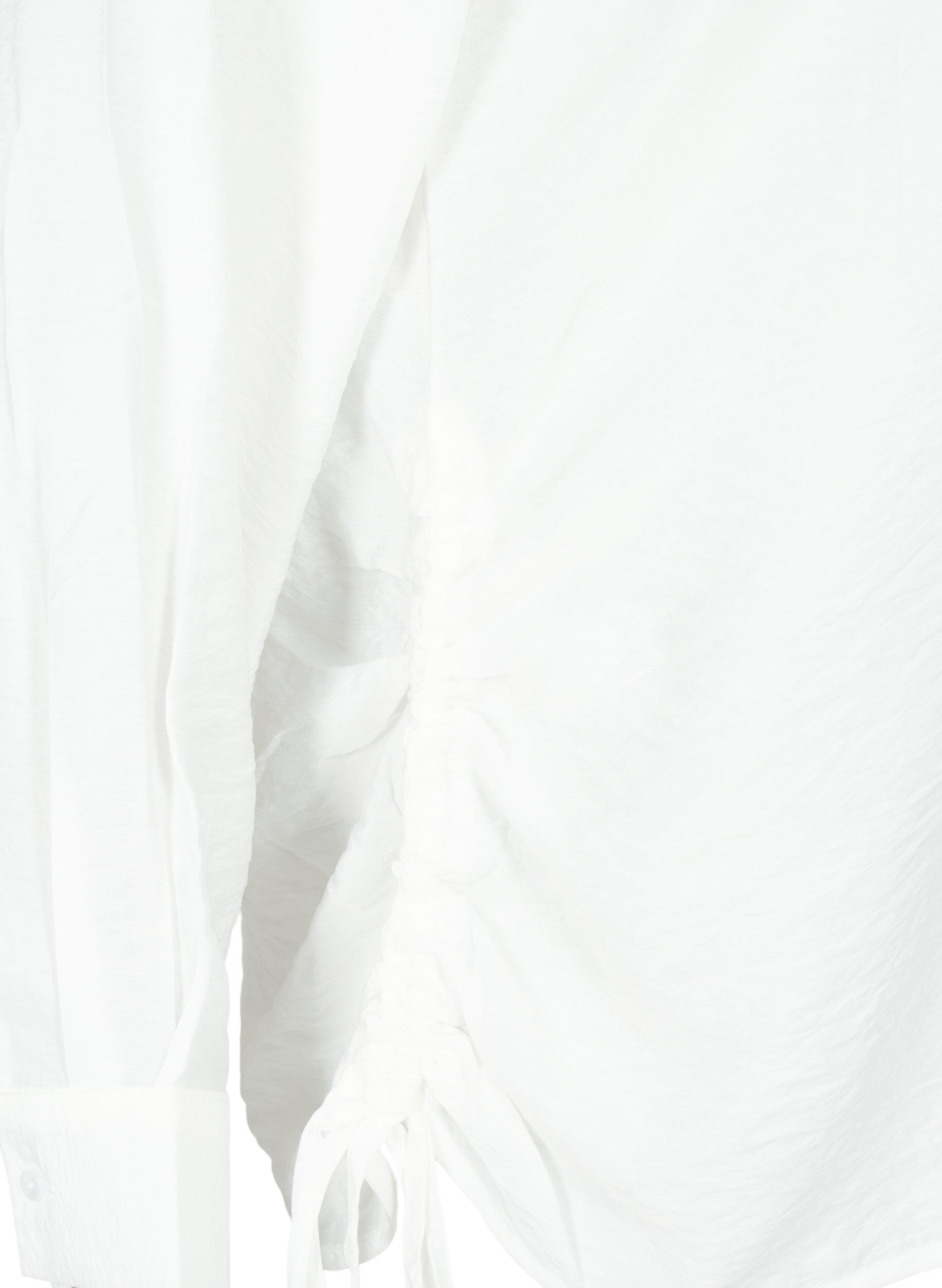 Zizzi Shirt van viscose met ruches, Bright White, Packshot image number 3