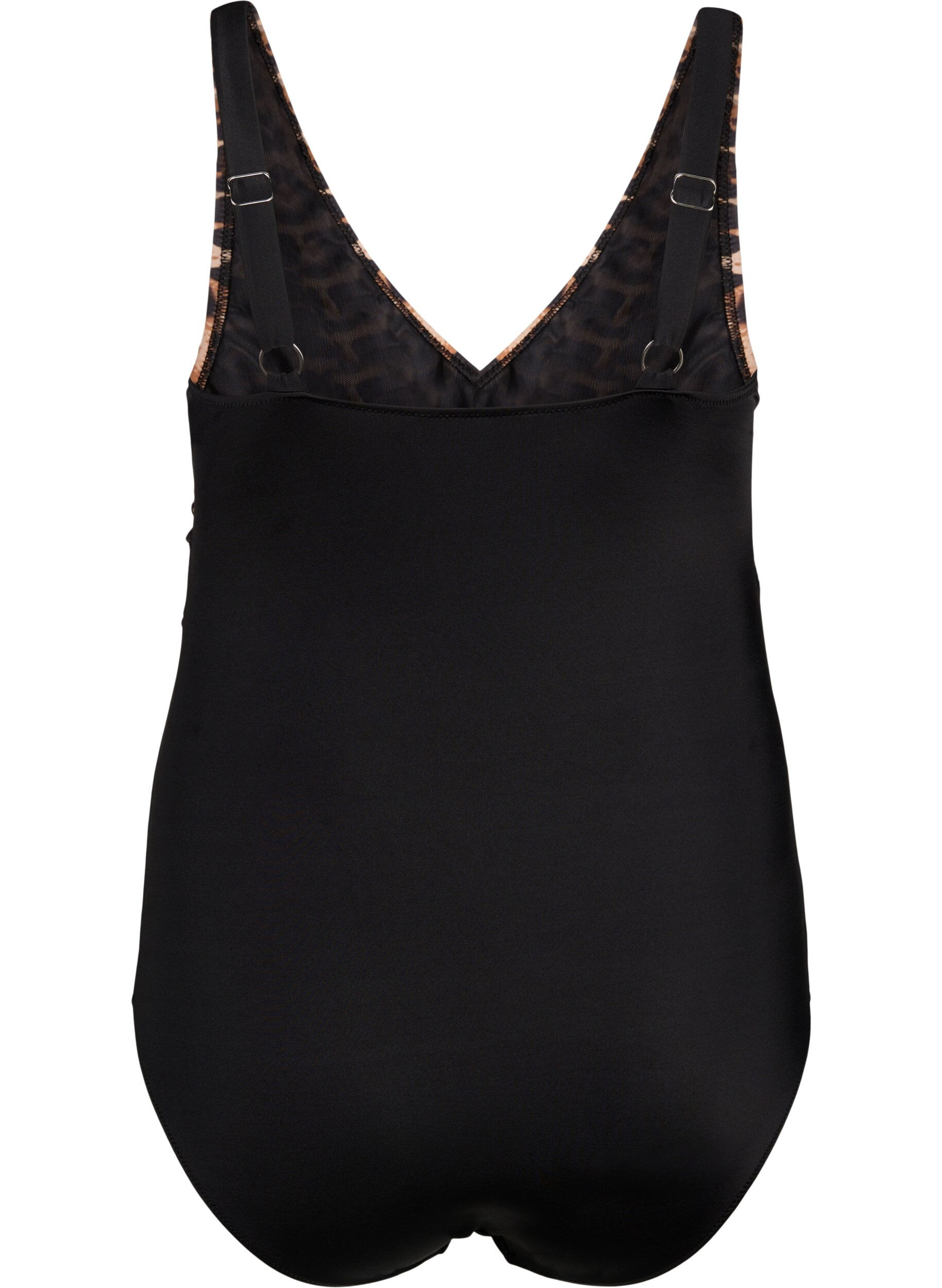 Zizzi Badpak met beugel en verstelbare bandjes, Black Leopard, Packshot image number 1