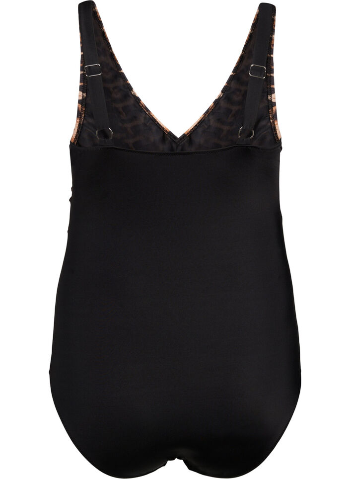 Badpak met beugel en verstelbare bandjes, Black Leopard, Packshot image number 1