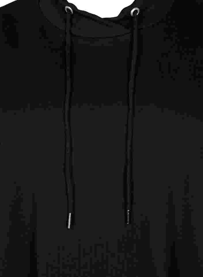 Tuniek met lange mouwen en kant, Black, Packshot image number 2