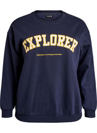 Sweatshirt met statementdetail, Blauw