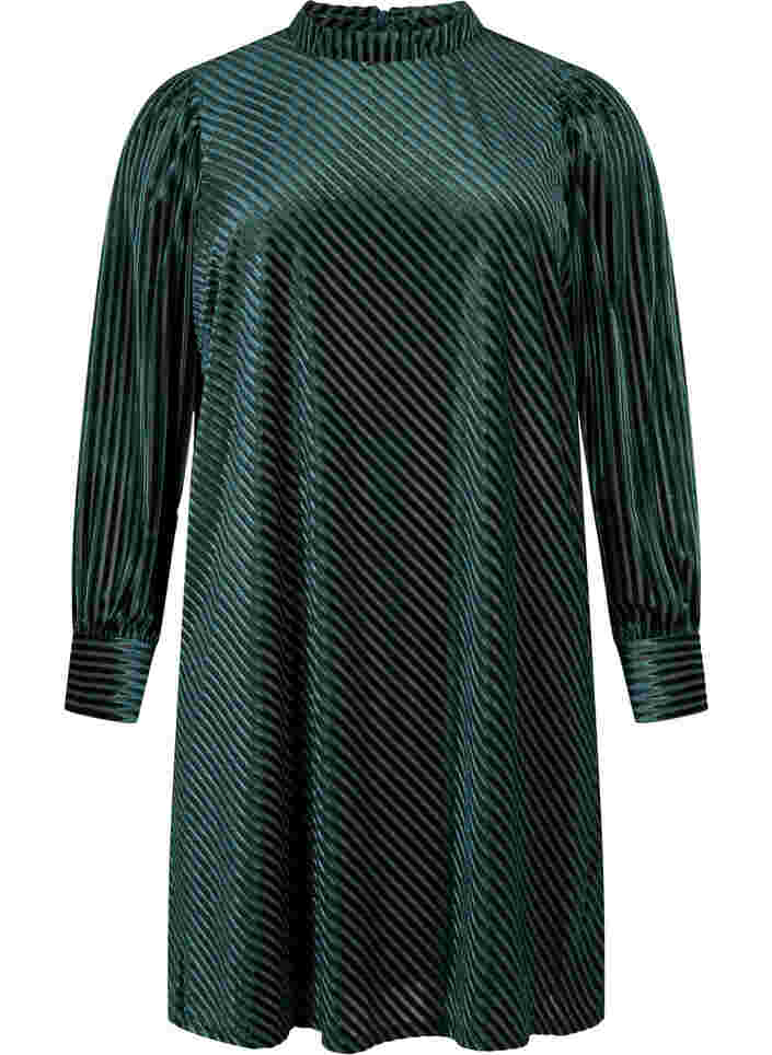 Getextureerde jurk in velours, Scarab, Packshot image number 0