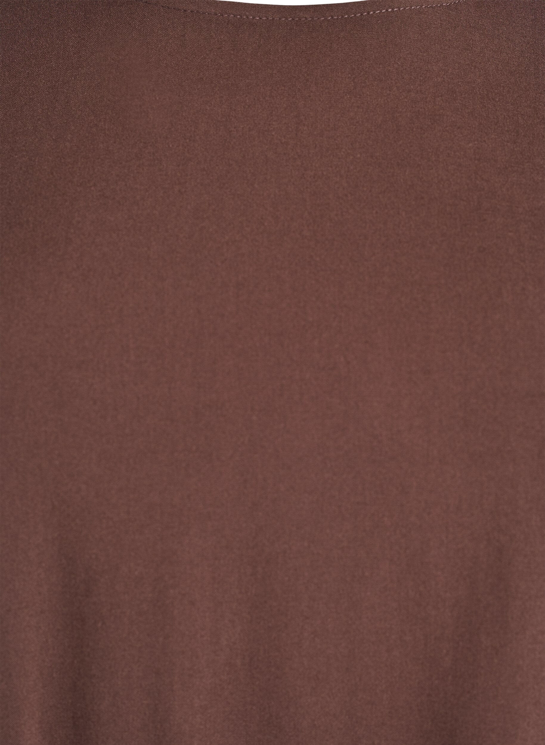 ZizziGeweven blouse met korte mouwen en ronde hals, Bruin, Packshot image number 2