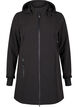 Softshell jack met afneembare capuchon, Zwart, Packshot image number 0