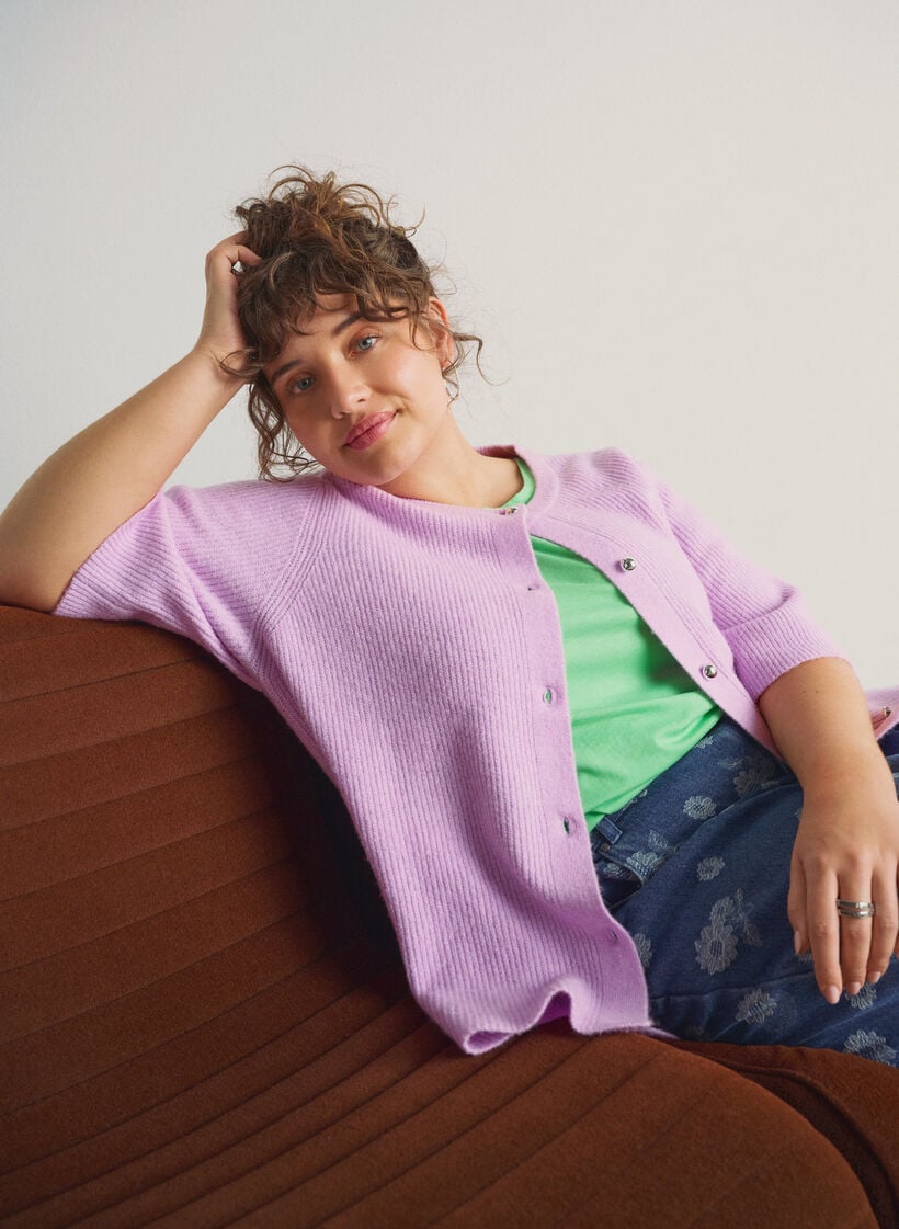 T-shirt met korte mouwen in een katoenmix, Groen, Image image number 0