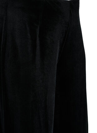 Velours broek met wijdte, Black, Packshot image number 2