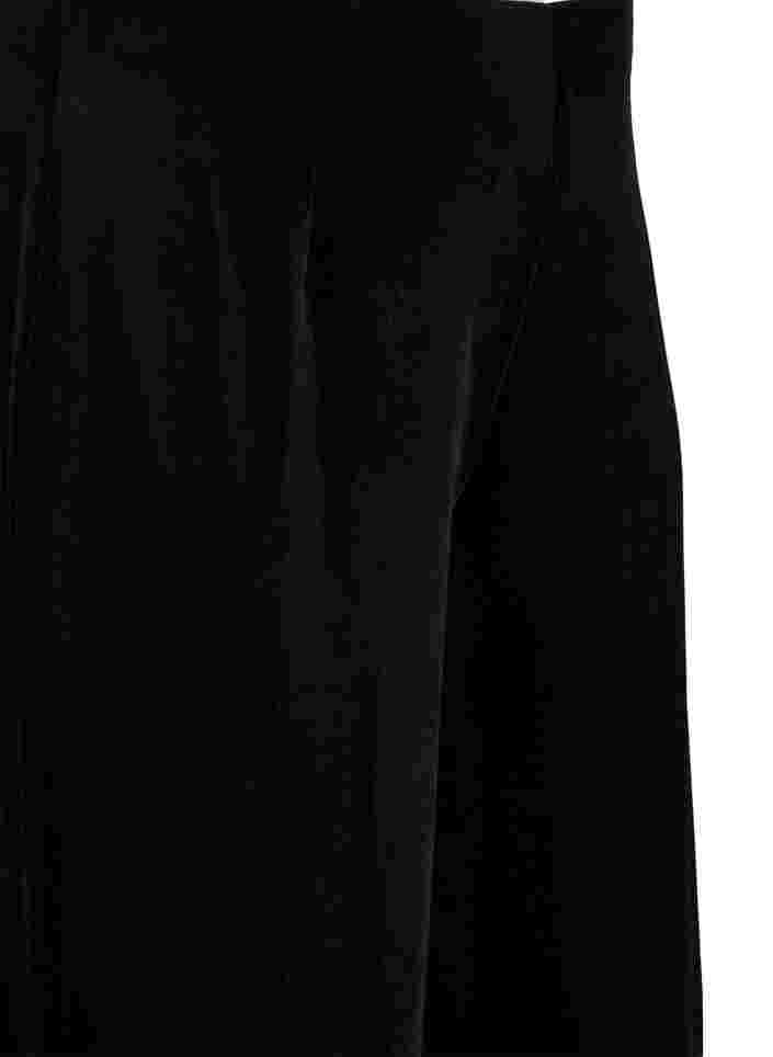 Velours broek met wijdte, Black, Packshot image number 2