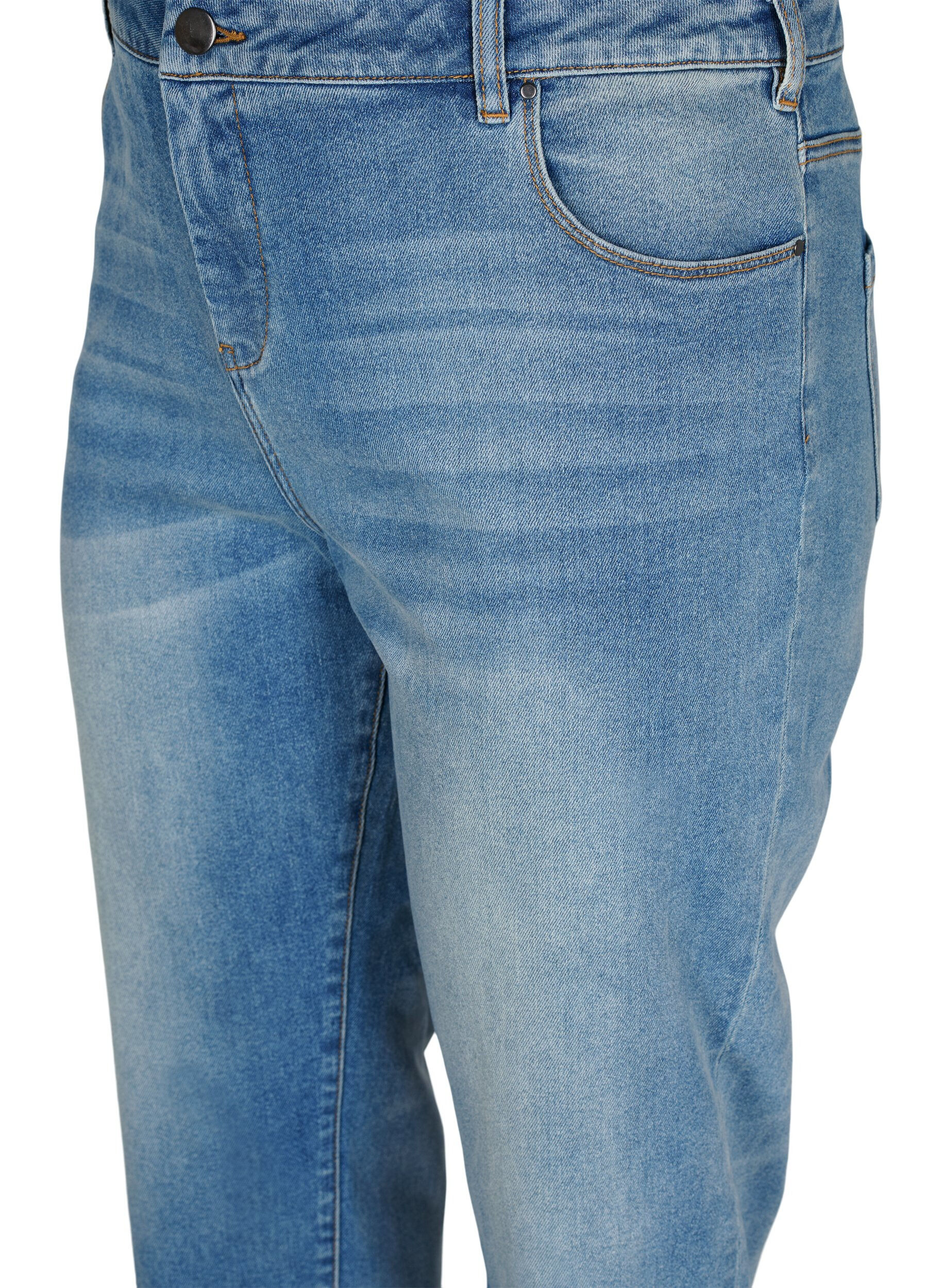 Zizzi 7/8 jeans met ruwe randjes en hoge taille, Blauw, Packshot image number 2