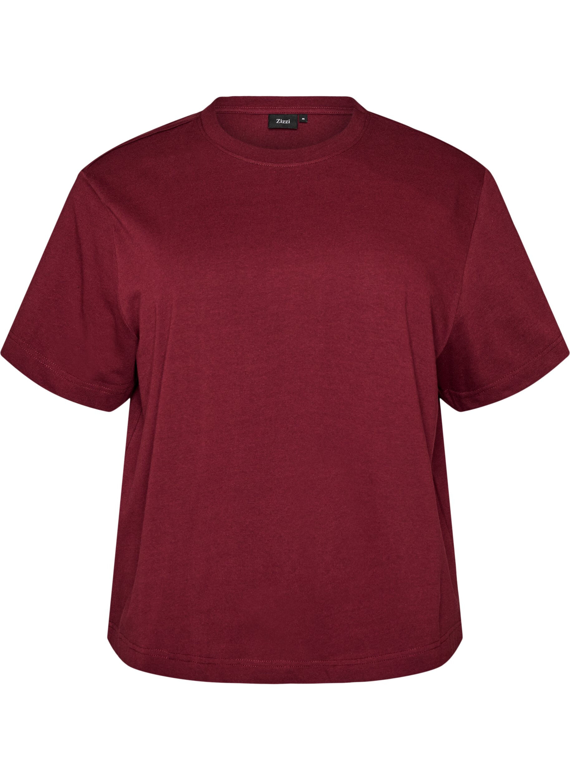 ZizziBoxy katoenen T-shirt, Rood, Packshot image number 0