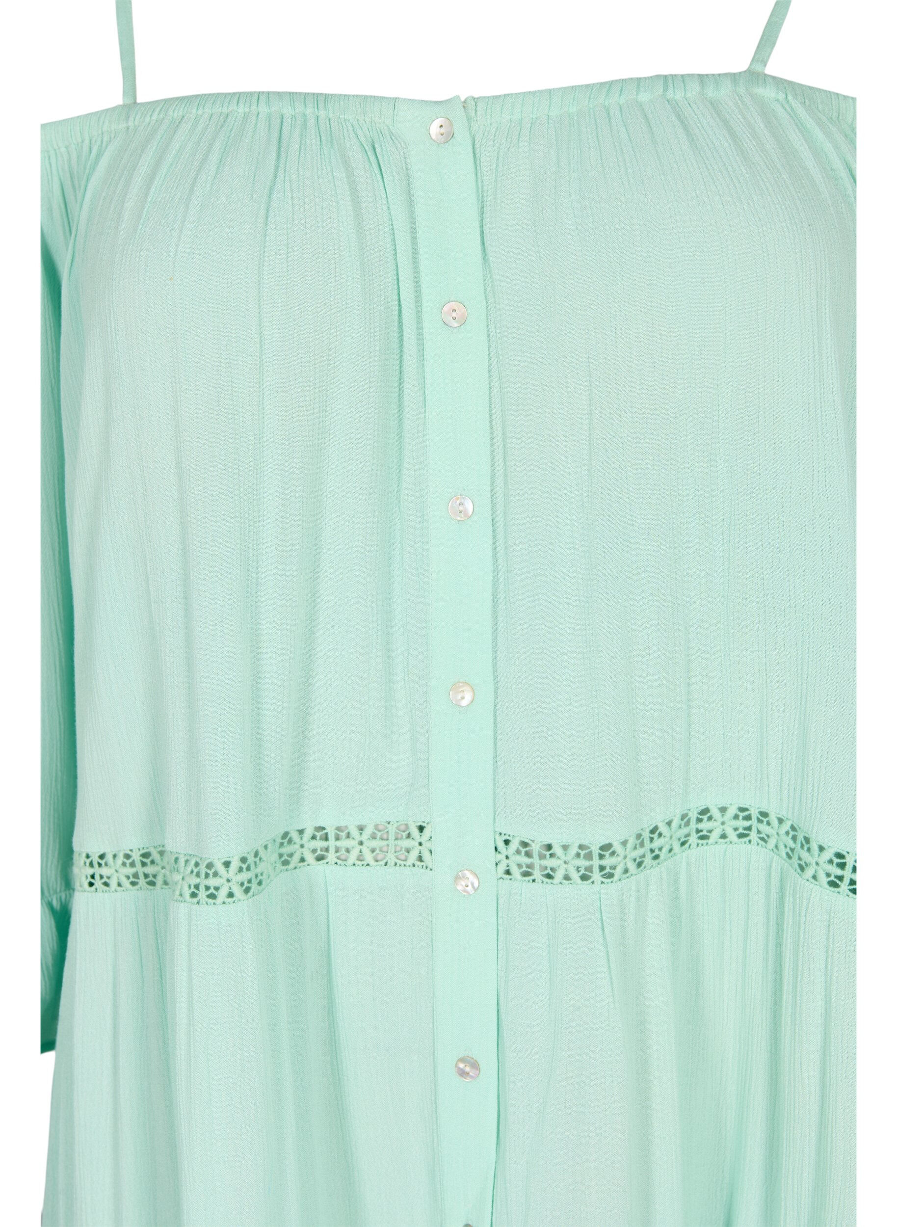 Zizzi Strandtuniek met off-shoulder, Brook Green, Packshot image number 2