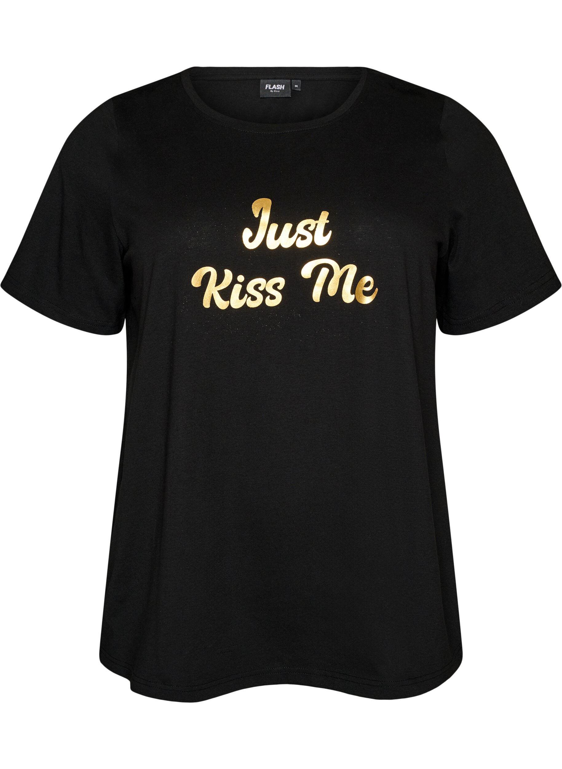 ZizziT-shirt met motief, Zwart, Packshot image number 0