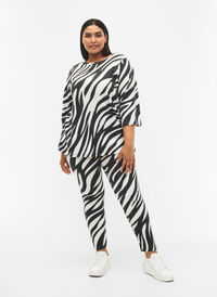Leggings met zebraprint, White Zebra, Model