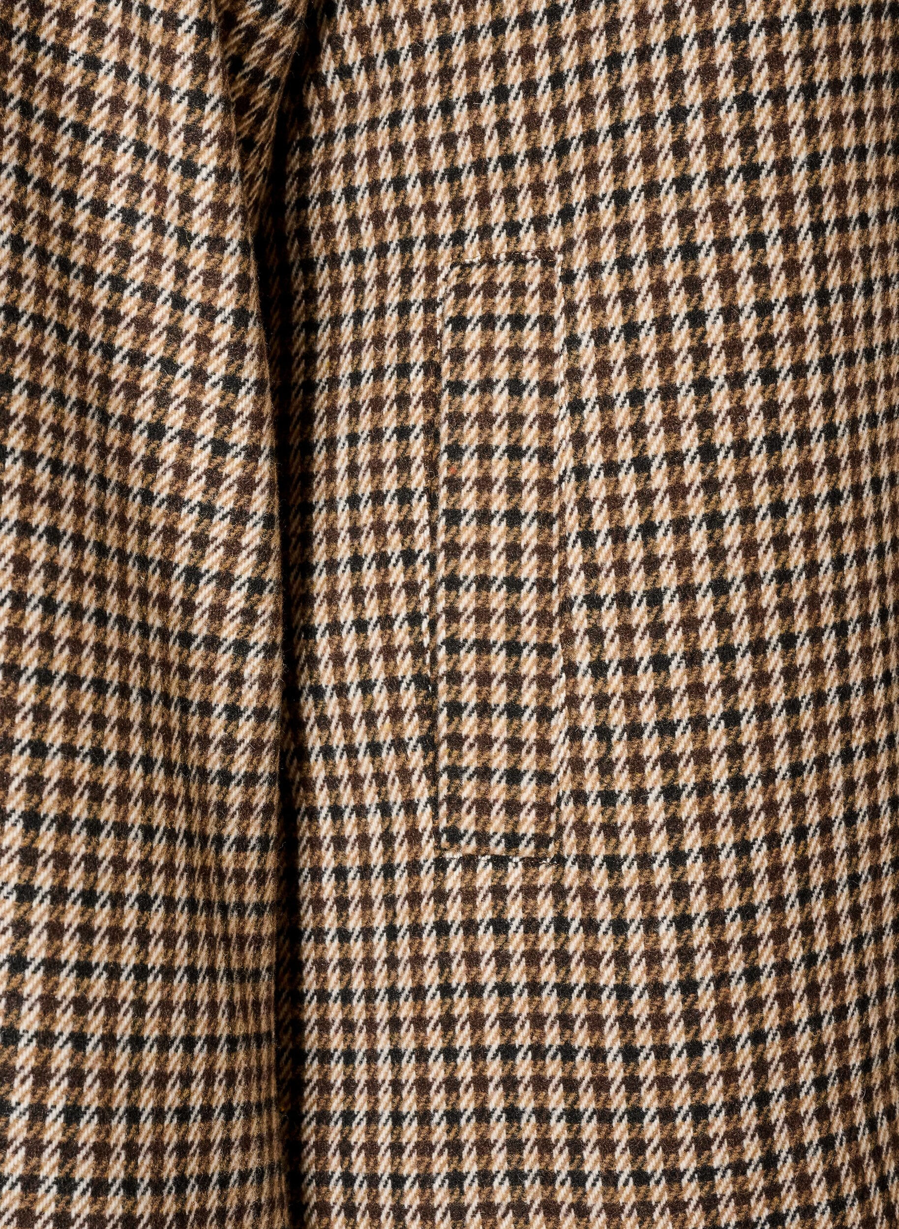 ZizziKorte geruite jas met dubbelrijige knoopsluiting, Bruin, Packshot image number 3