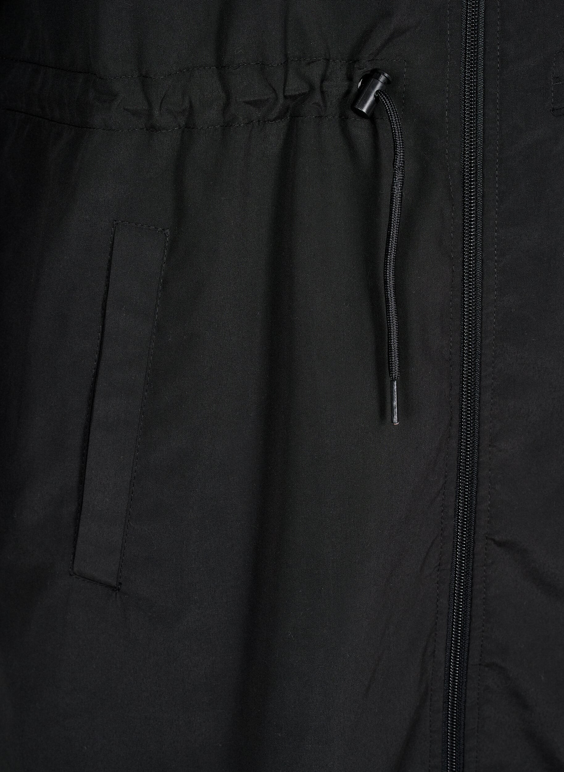 Zizzi FLASH - Waterafstotende parka met capuchon, Zwart, Packshot image number 3