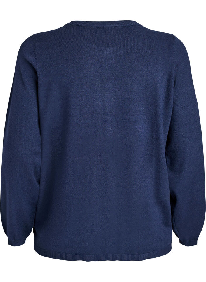 Cardigan met ronde knopen, Blauw, Packshot image number 1