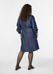 Korte denimjurk in lyocell met drukkers, Blauw, Model image number 1