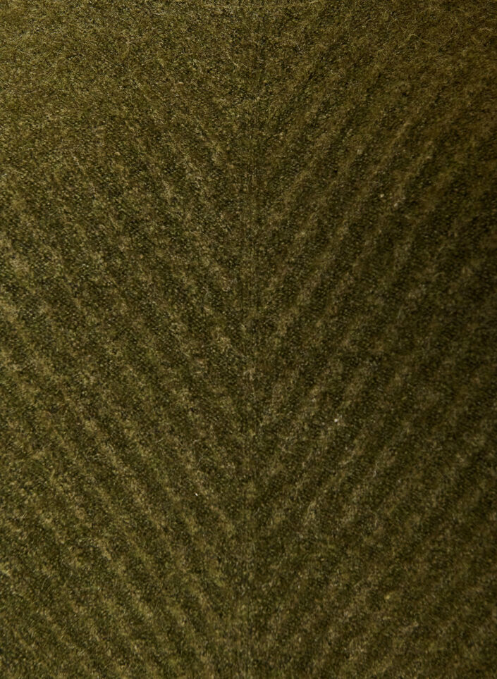 Gebreide blouse met V-vormig geribd patroon en zijsplitjes, Groen, Packshot image number 2