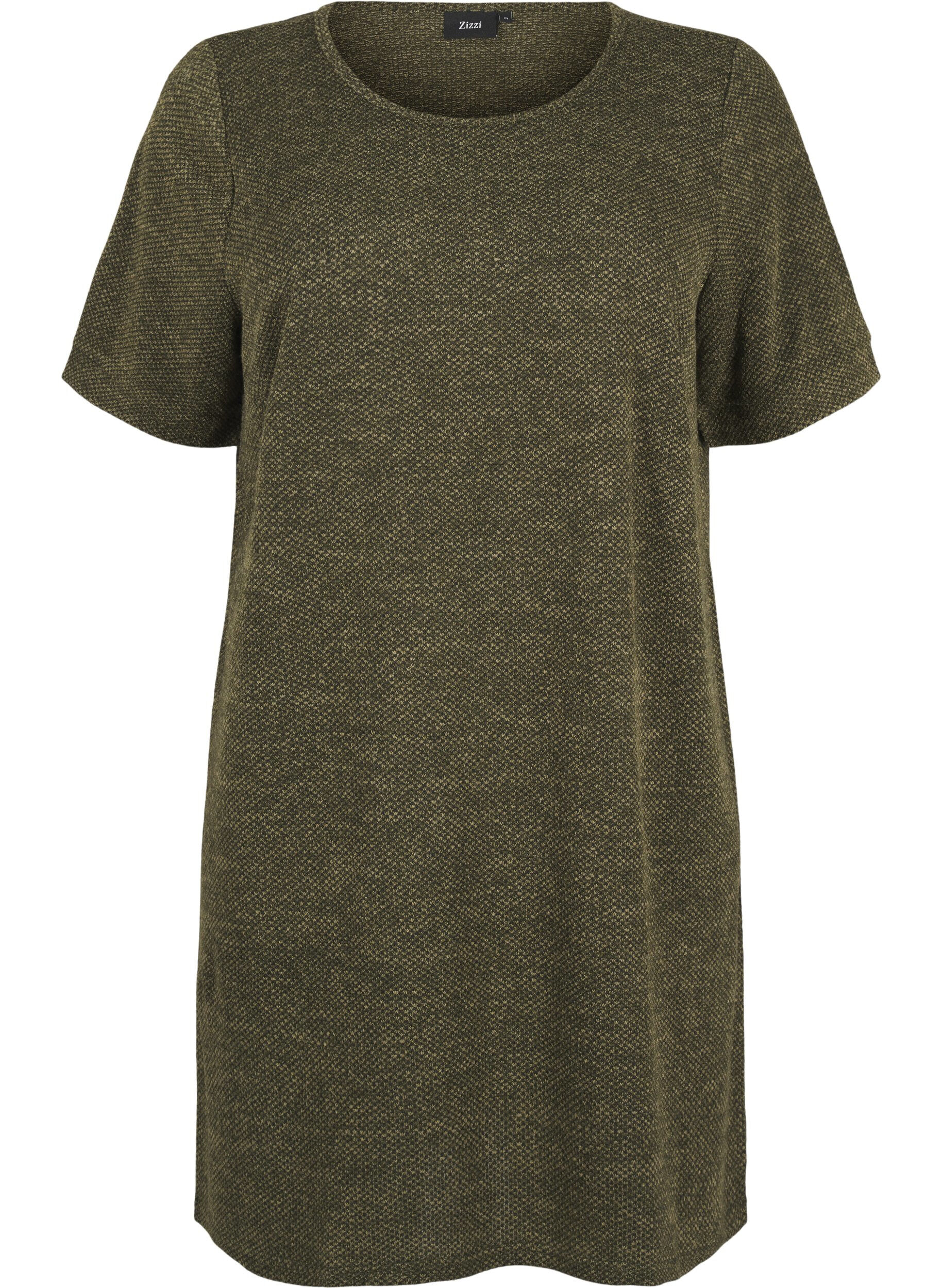 Zizzi T-shirtjurk met korte mouwen, Winter Moss, Packshot image number 0