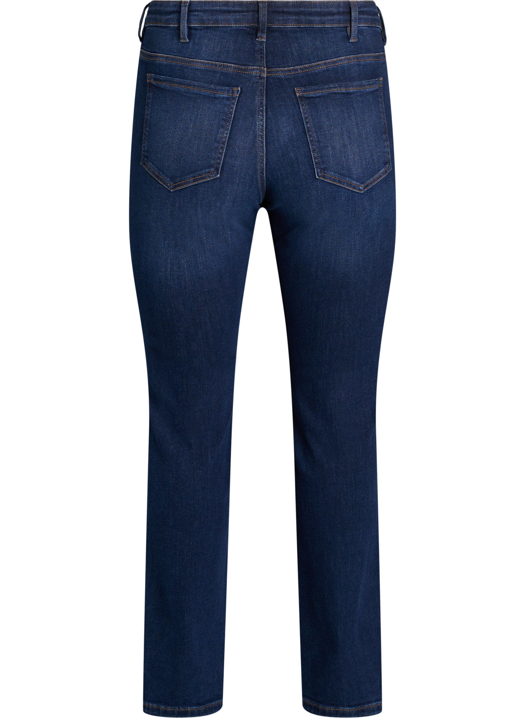 Zizzi Strakke pasvorm jeans met een normale taille, Dark Blue, Packshot image number 1