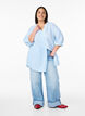 Gestreepte tuniek met 3/4 mouwen, Blauw, Model image number 1