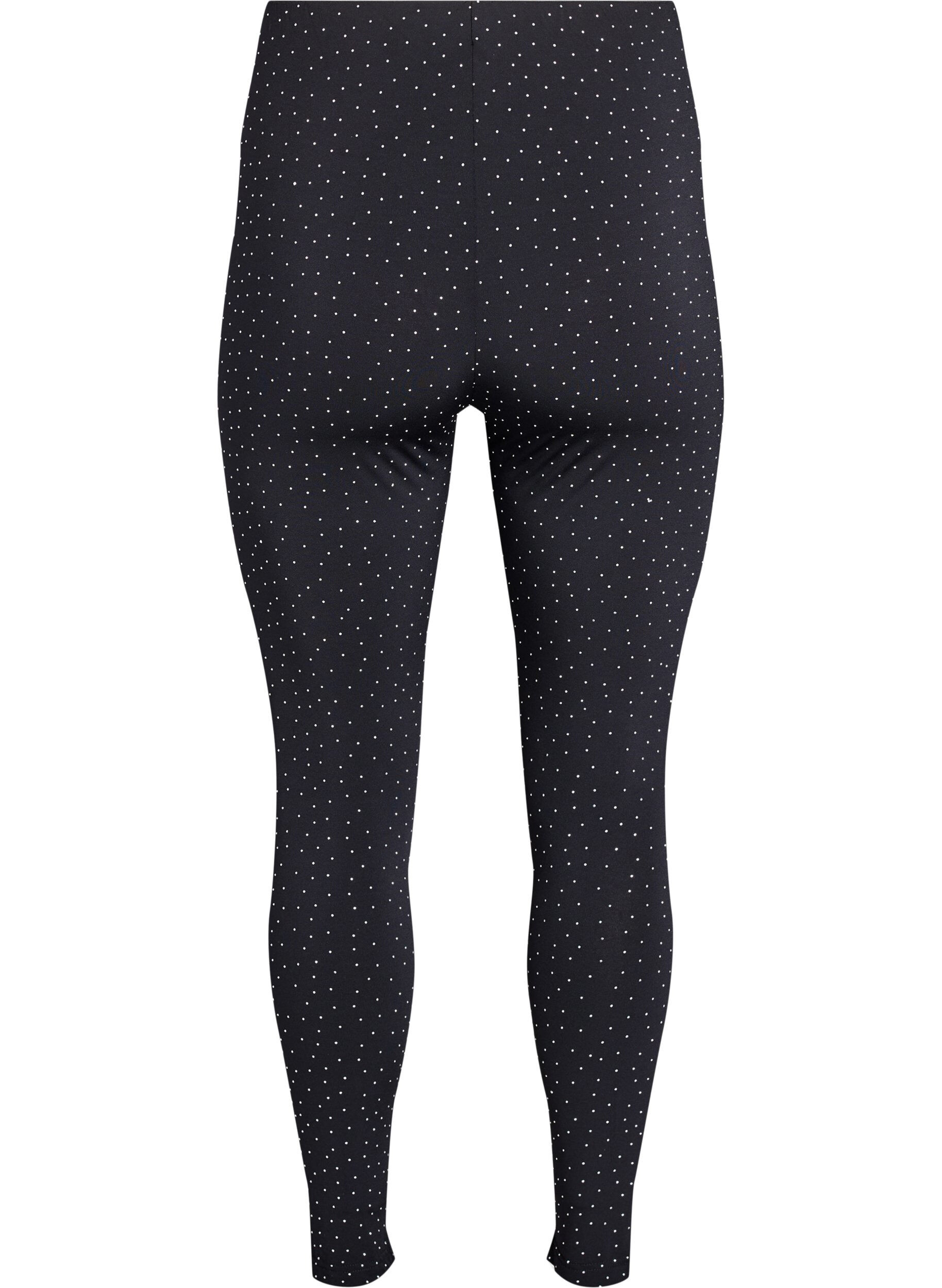 Zizzi Leggings met rhinestones, Zwart, Packshot image number 1