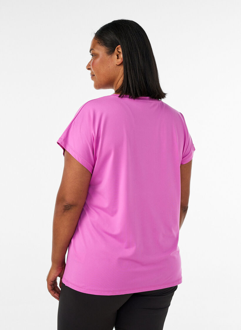Effen gekleurd trainingsshirt, Paars, Model image number 2