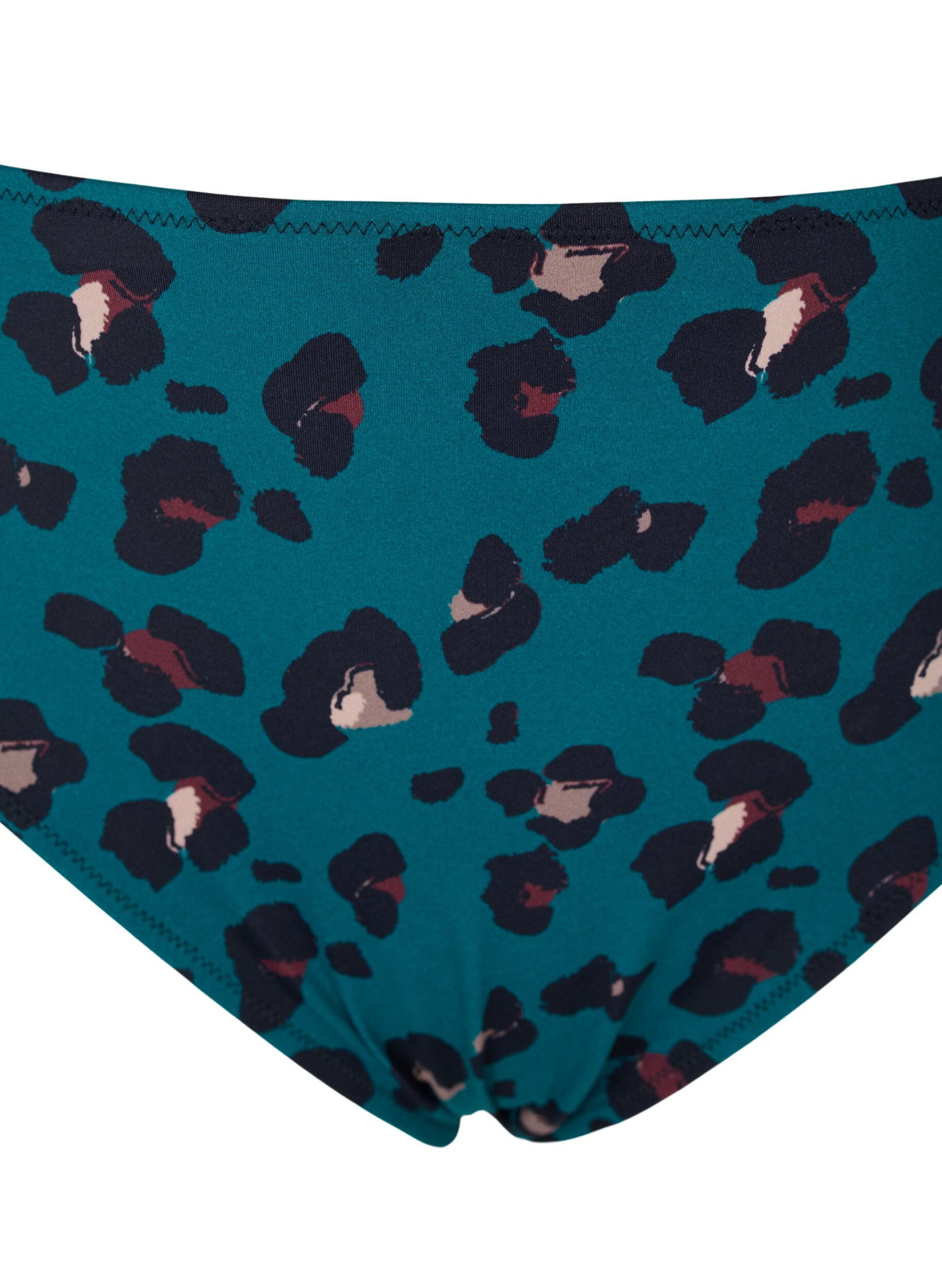 Zizzi Bikinibroekje met hoge taille, Teal Leopard, Packshot image number 2