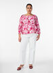 Viscose blouse met een vierkante hals en 3/4-mouwen, Roze, Model image number 1
